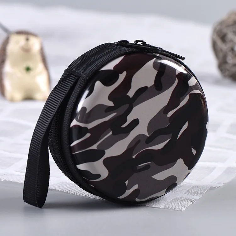 12 Pcs Outdoor Camouflage Round Tin Iron box / Mini Pouch / Metal Case/ Coin Storage Headset Bag/Children Gift