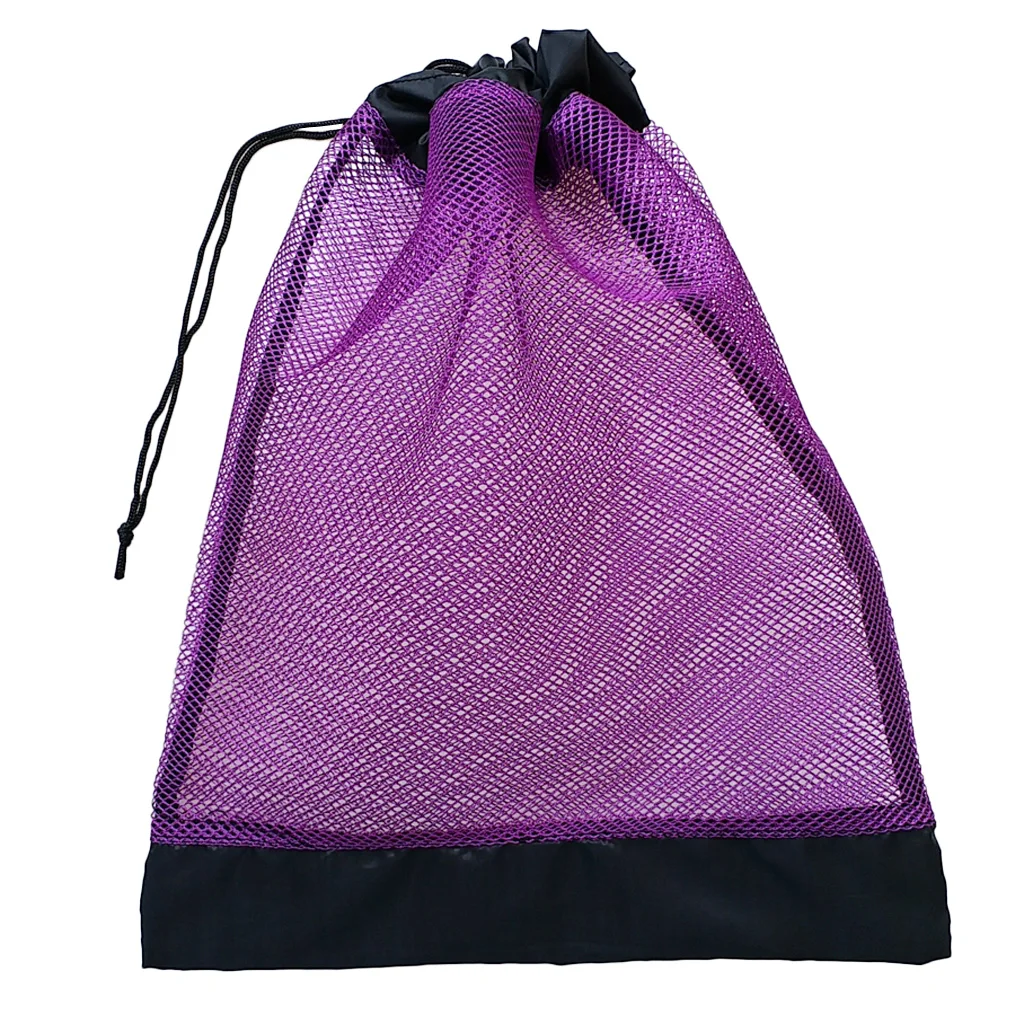 Bolsa de almacenamiento con cordón de malla compacta de alta resistencia para buceo, máscara de esnórquel, aletas de gafas, equipo de engranajes