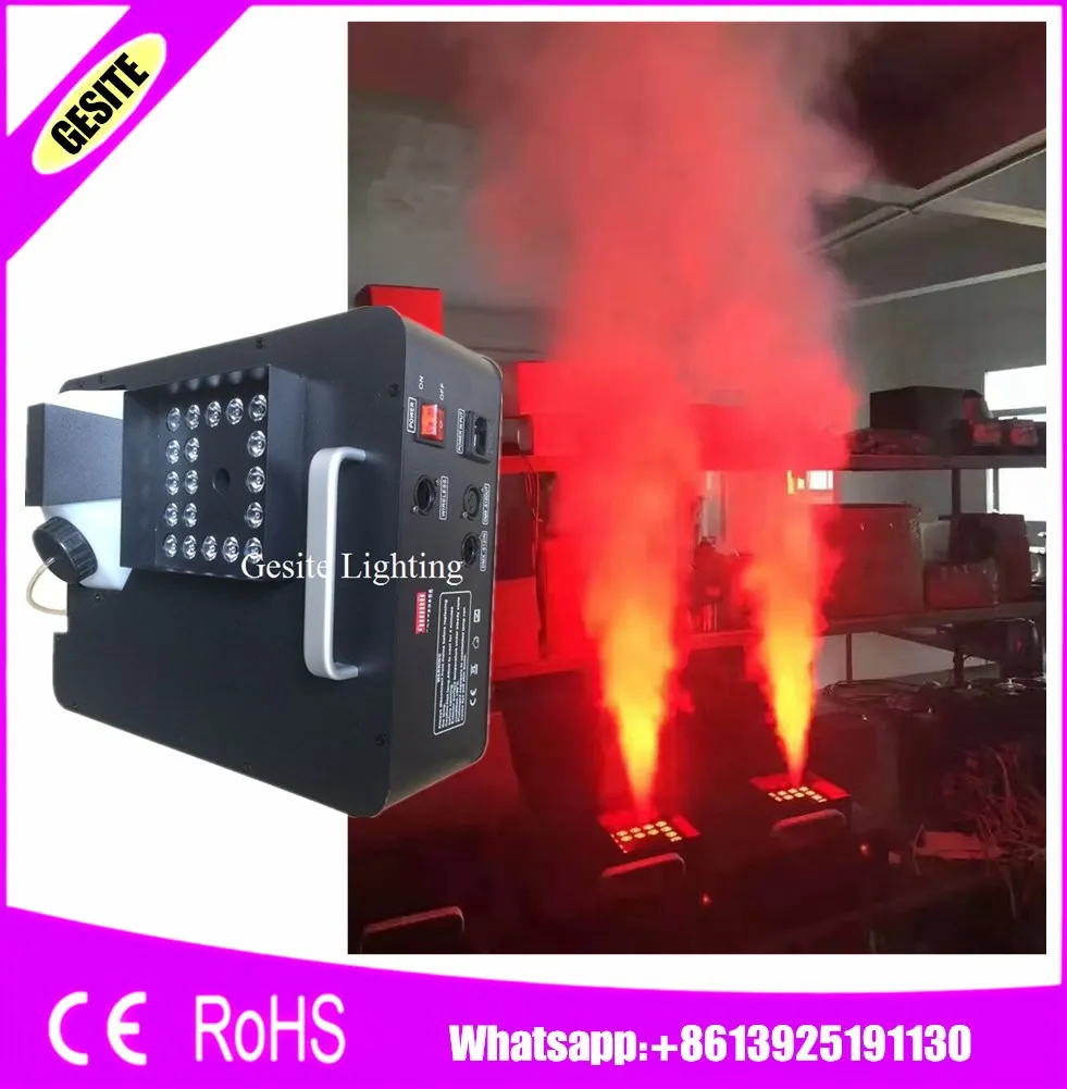 

2PCS/LOT NEW 1500W Digital 24pcs RGB LED Colorful UP Fog Machine For Wedding Effects Event Party,Stage Fog Machine 8-10Meter