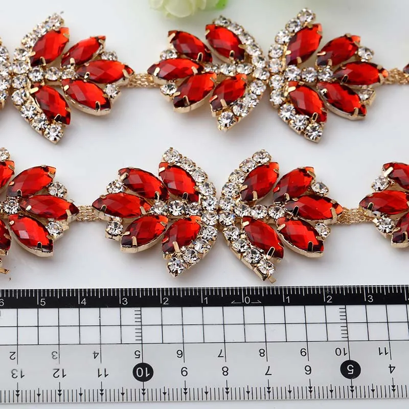 Hot Sale 1 yard Crystal Rhinestone Chain Trim With Acrylic Stone Rhinestone Trimming For Wedding Bridal Applique TONG91801