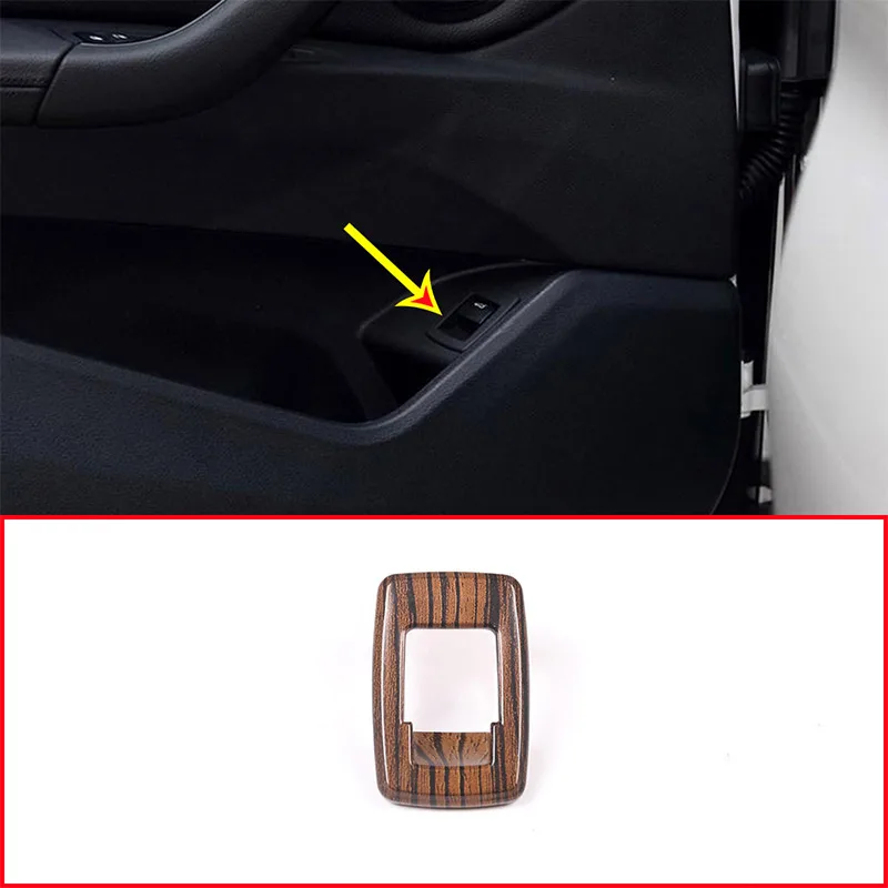 

Pine Wood Grain For BMW X1 F48 2016-2018 ABS Interior Tail Door Swtich Frame Button Cover Car Accessories