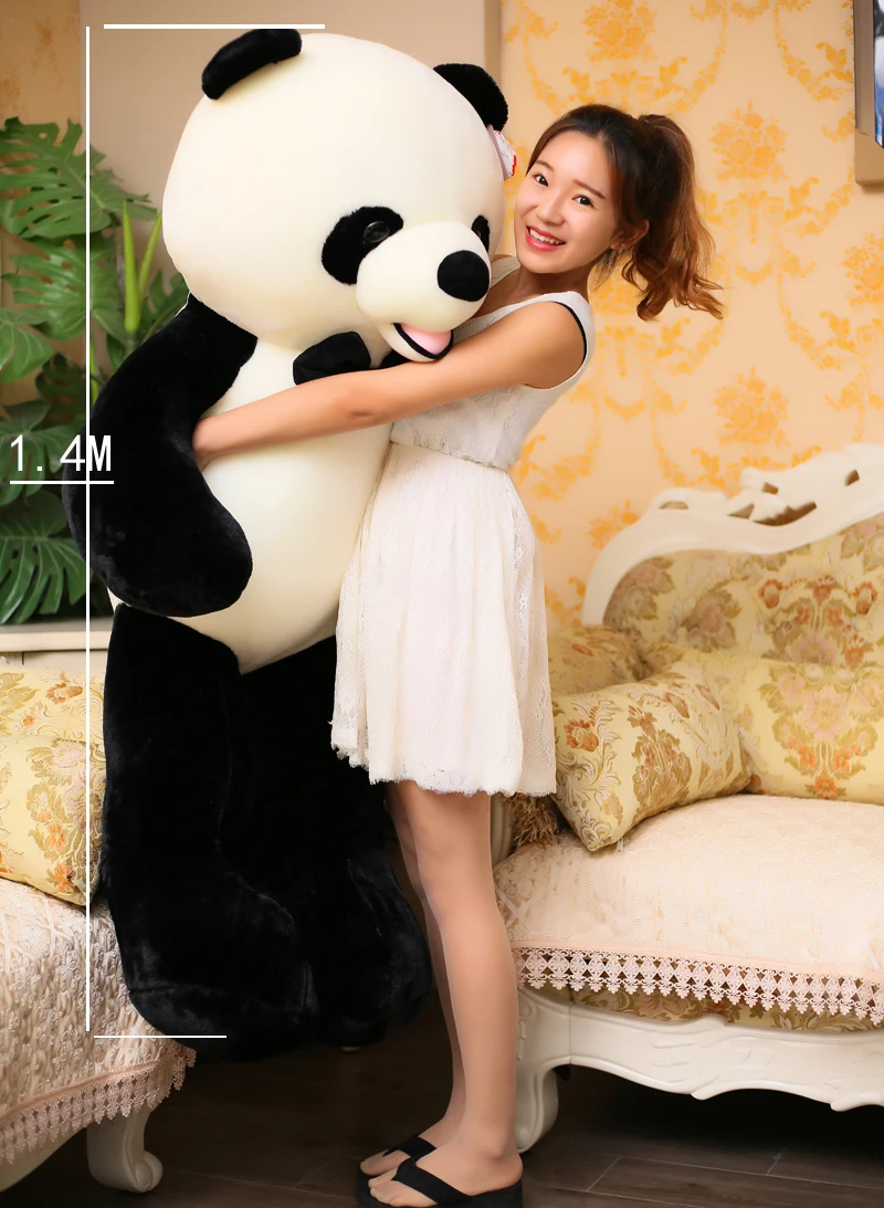huge lovely plush panda toy big high quality bow panda doll gift about130cm