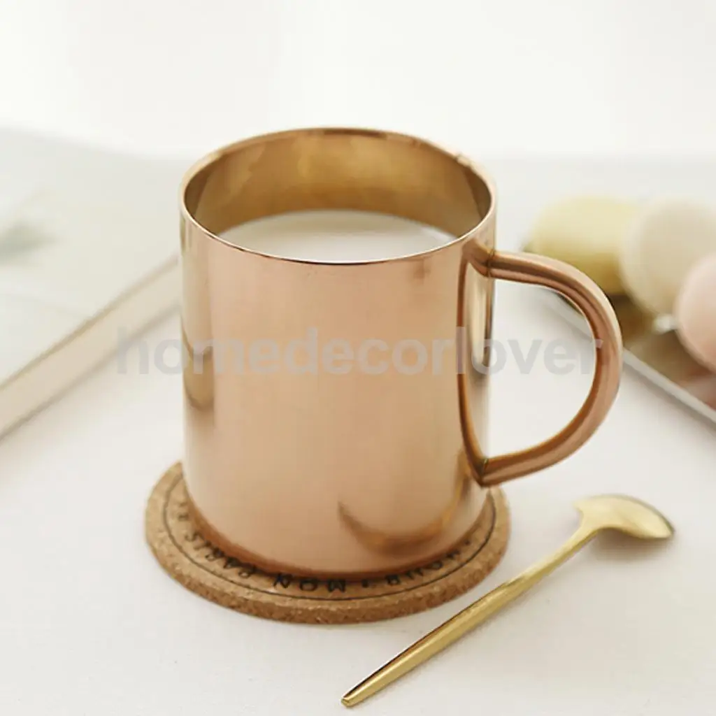 Stainless Steel Double Wall Insulated Cup Water Coffee Mug 400ml Rose Gold