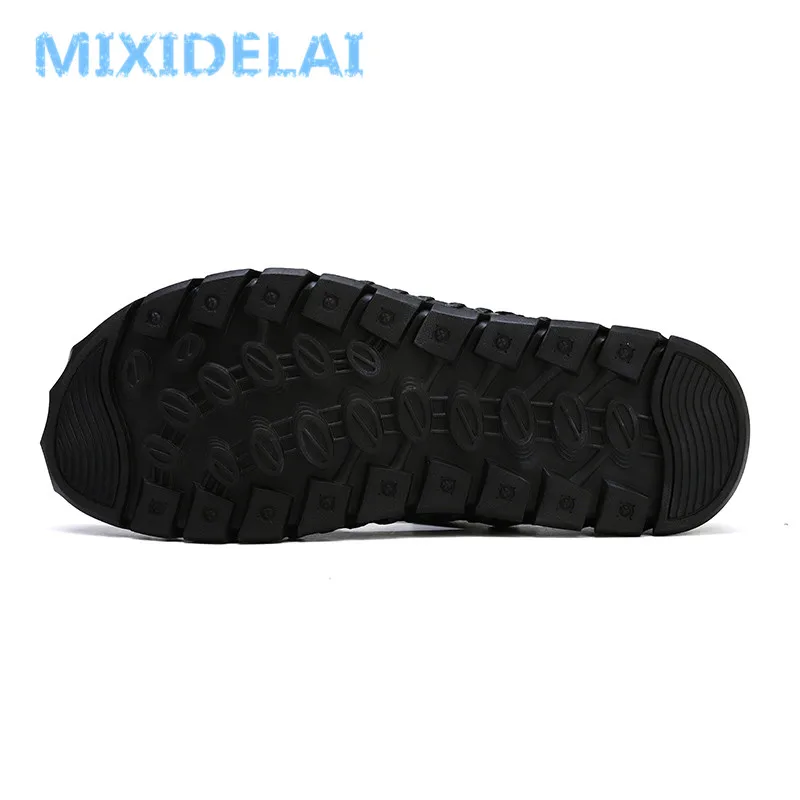 MIXIDELAI New Big Size 38-48 Genuine Leather Men Sandals Summer Quality Beach Slippers Casual Sneakers Outdoor Roman Beach Shoes