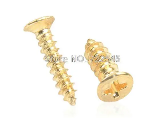 M2.6x6 Self Tapping Screws Small Phillips Countersunk Head Flat Steel Golden Jewelry Box Screws Pack 1000