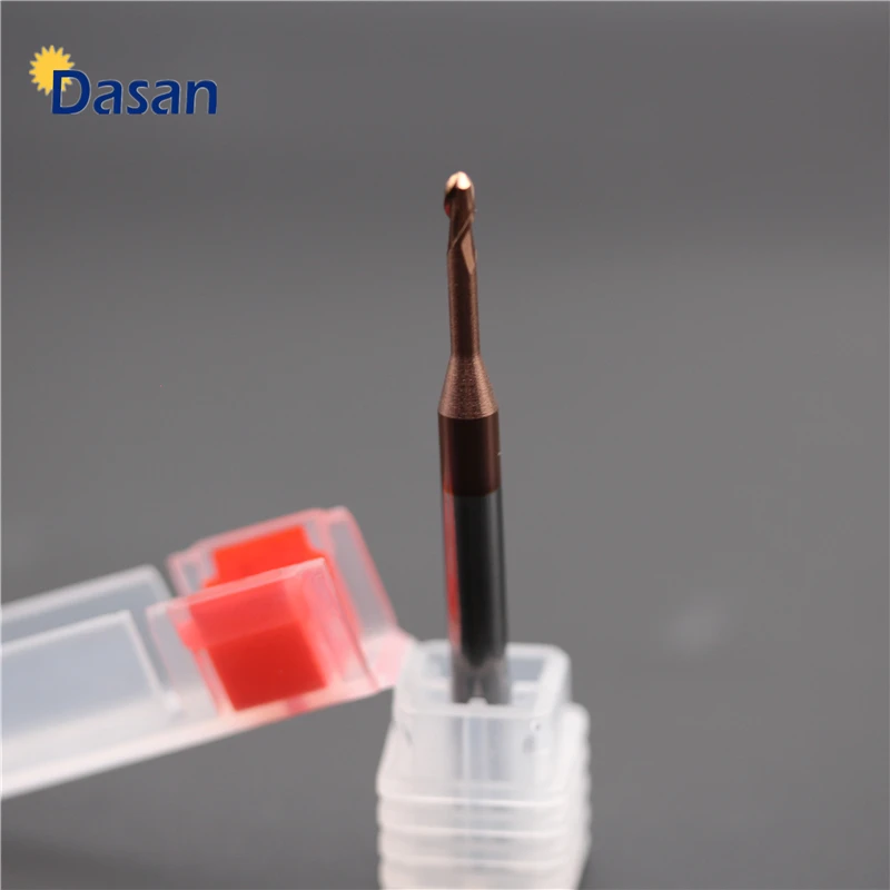 1 PC R0.5/R0.75/R1.5 Deep Groove Bola Liga Fresa Carboneto Sólido Pescoço Longo Fresas CNC ferramenta cortador de Router Bits para Metal