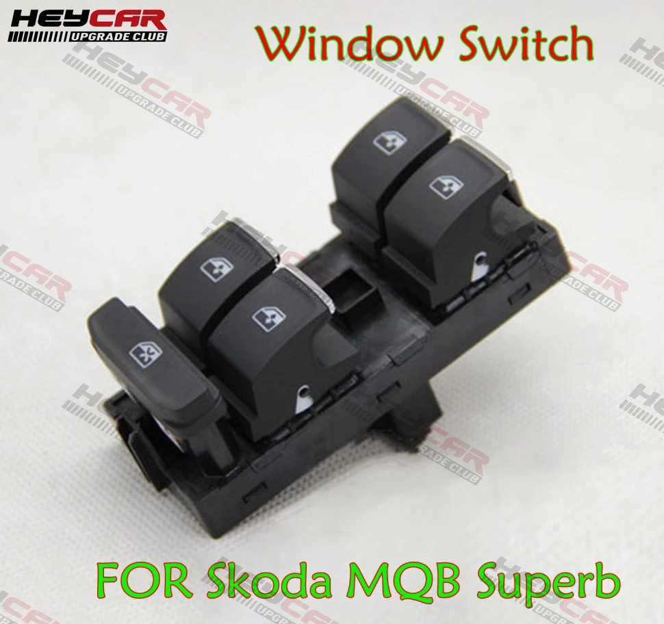 Brushed Chrome Master Window Switch FOR Skoda MQB Superb