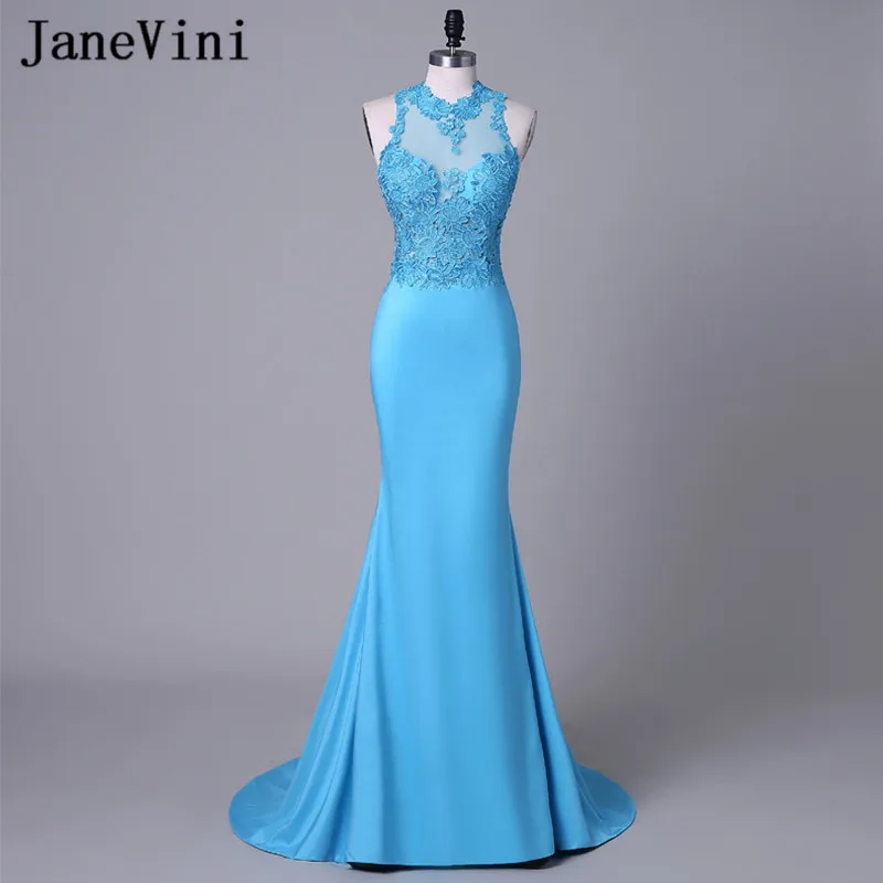 

JaneVini Elegant Mother of The Bride Dresses Mermaid Lace Applique Sweep Train Wedding Party Formal Dress Pus Size Evening Gowns