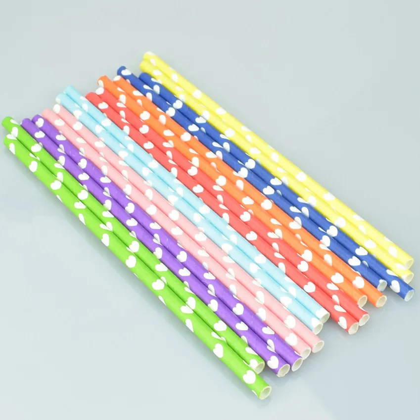 Pick Styles 1000 Pcs Paper Straws Bulk-Colorful Drinking Party Paper Straws,Vanlentine's Day Wedding Sweet Heart,Disposable