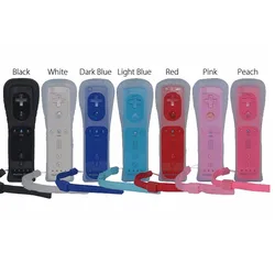7 Colors 1pcs Built-in Motion Plus Remote Controller for Wii Gamepad With Silicone Case and Hand Strap for wii command
