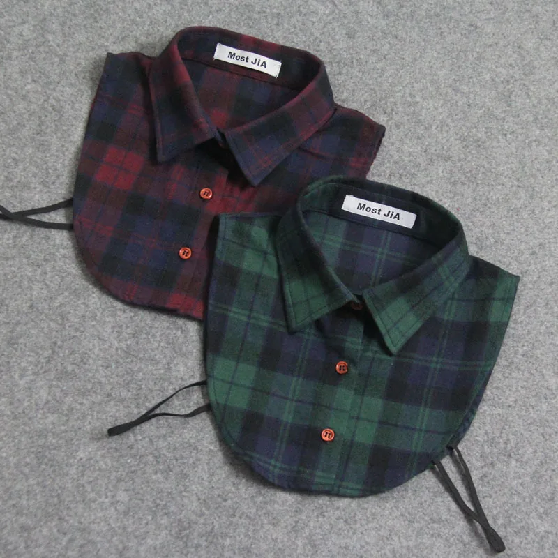 Collar Classic Plaid dot false collar Blouse All Matching red Detachable Shirt Neckwear accessories adult Unisex