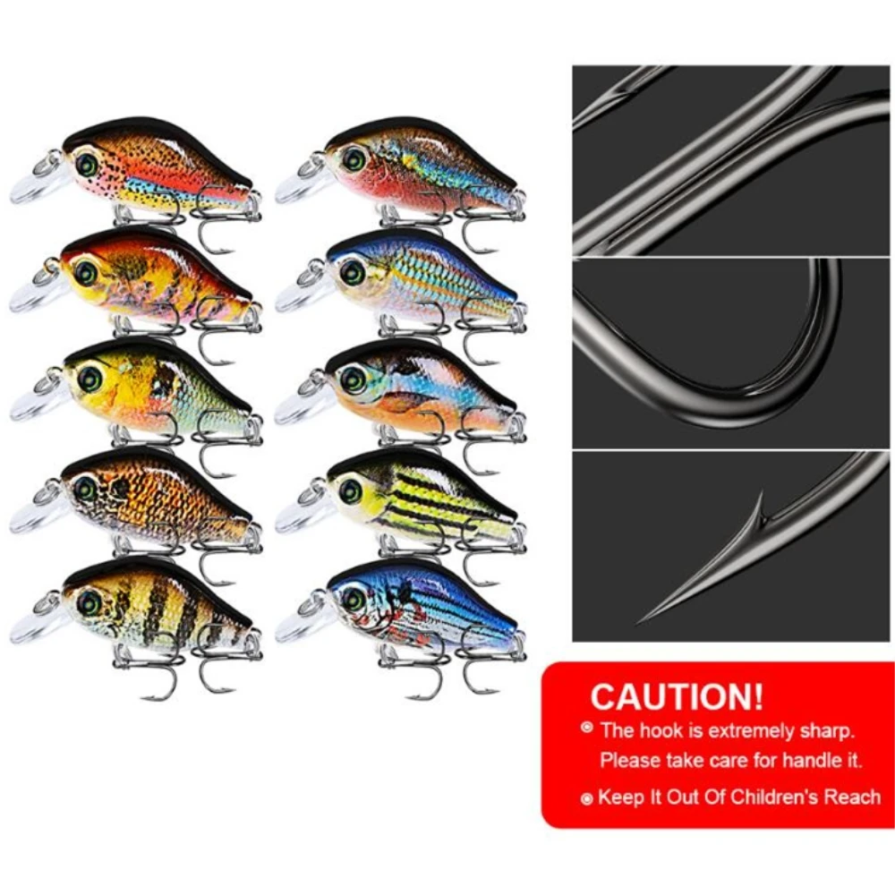 1pcs Crankbait Fishing Lures 5.2cm 8.5g 3D Eyes Floating Quality Artificial plastic Hard Bait Bass Pike Wobblers Fishing Tackle