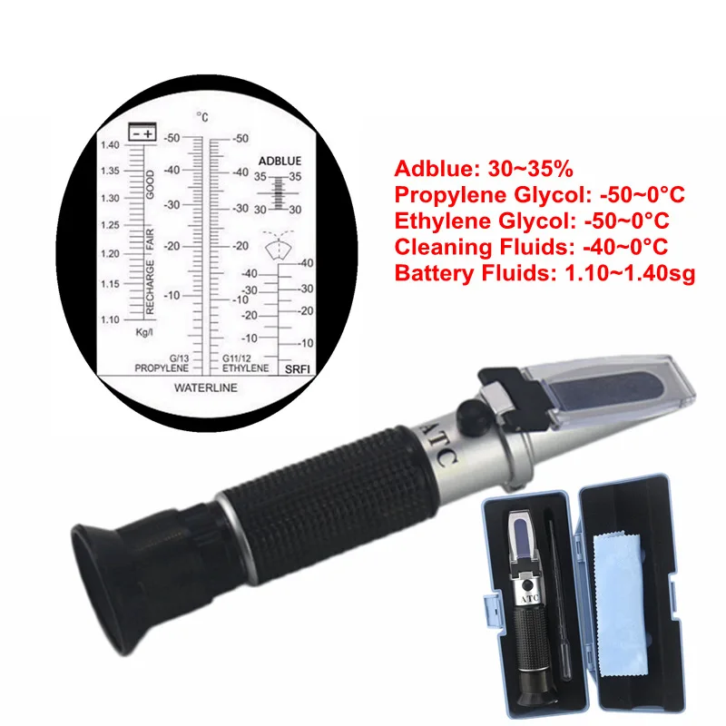 Held Tester Tool 4 In 1 Antifreez Refractometer Freezing Point Urea Adblue Battery Fluid Glass Water Tester Tool Refractometer