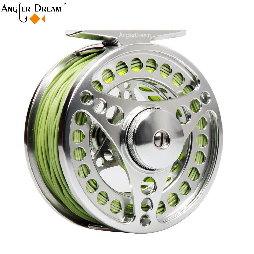 3/4 5/6 7/8WT CNC Machined Fly Reel Aluminum Large Arbor Fly Fishing Reel Combo Weight Forward Floating Fishing Line & Backing