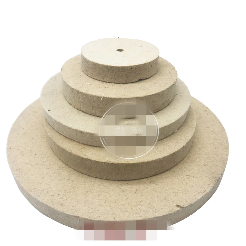 1 Pcs 100 Mm Vilt Wol Buffing Polijstschijven Pads Polijstmachine Grootte 100 Mm (Od) * 30 Mm (Th) * 10 Mm (Id)