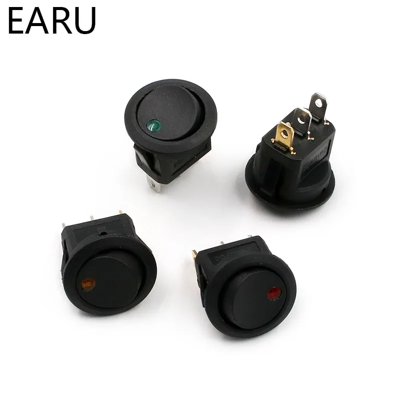 Auto Malaikat Mata Dot Lampu 2.4 CM Mobil Auto Perahu Round Rocker On/Off SPST Switch 12 V Biru merah Hijau Kuning Toggle Rocker Switch AU