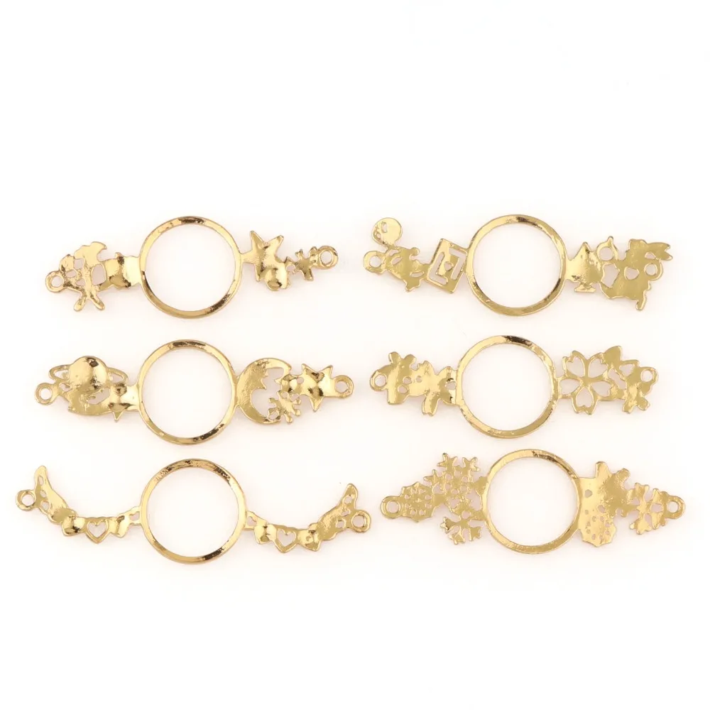 

Mix 6 шт. стильная подвеска брелок для ключей цветок луна звезда металлическая полая Золотая рамка для подвесок Очаровательная оправа сделай сам из уф смолы Очаровательная эпоксидная смола