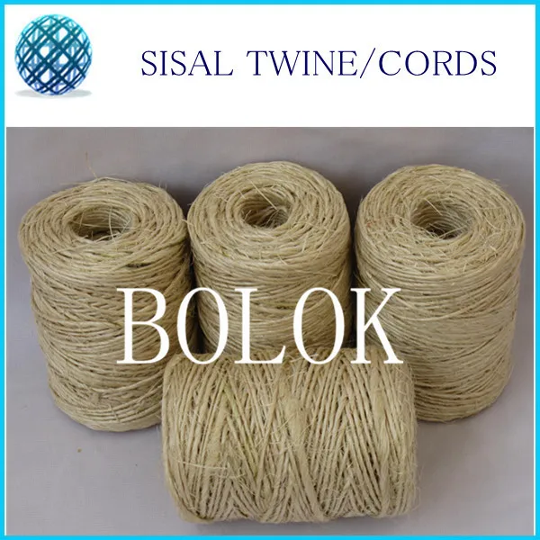 100pcs/lot natural sisal twine (dia.: 1.5mm, 1 ply twisted)80m/spool, DIY sisal cords by free shipping