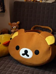 5 pieces 2022 New arrival Rilakkuma Cute Big Bag Handbag Shoulder Bag Plush Relax Brown Bear