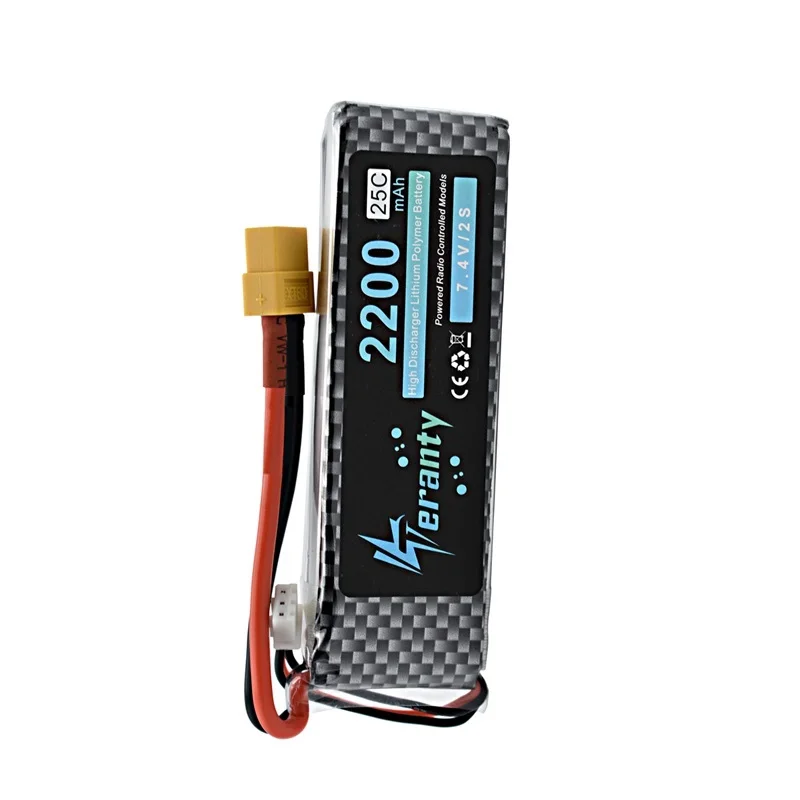 Batteria LiPo ricaricabile ad alta potenza 2S 7.4v 2200mAh 25-35C batteria Lipo XT60/T/JST/EC3 spina 7.4v per elicottero aereo auto RC