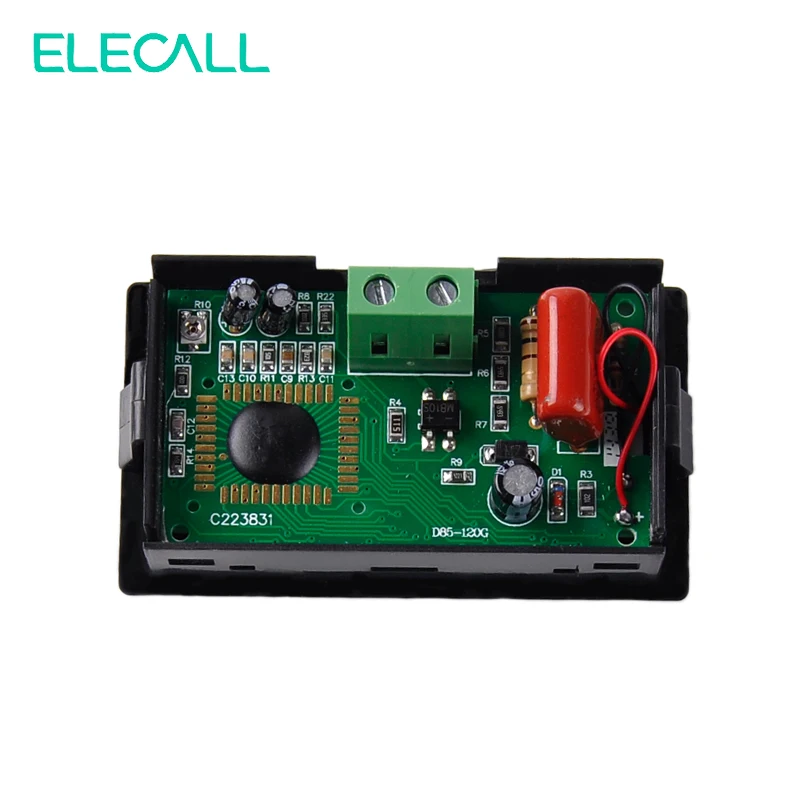 ELECALL Digital Voltmeter Voltage Panel Meter Mini Ammeter Panel Current Meter Tester With LED Display Black Case AC80-500V LCD