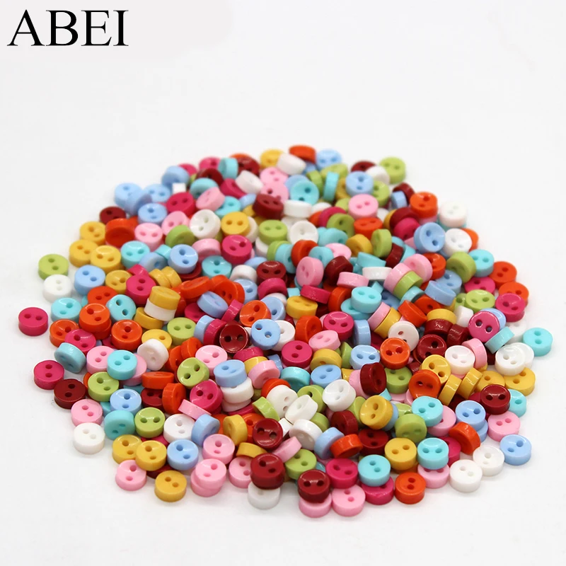 600pcs/lot 6mm Mix Colors Mini Tiny Resin Plastic Buttons Diy button Crafts Handmade Sew Tools Garment Apparel Accessories