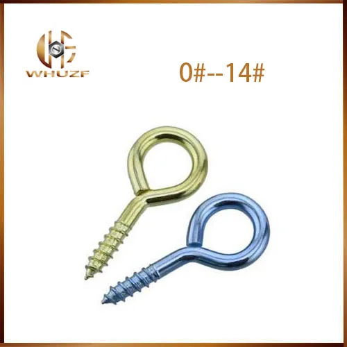 Free shipping Light hooks iron hooks M0 M1 M2 M3 M4 M4 M6 M8 M10 M12 M14 self-tapping screw hook rings sheep eye screw rings