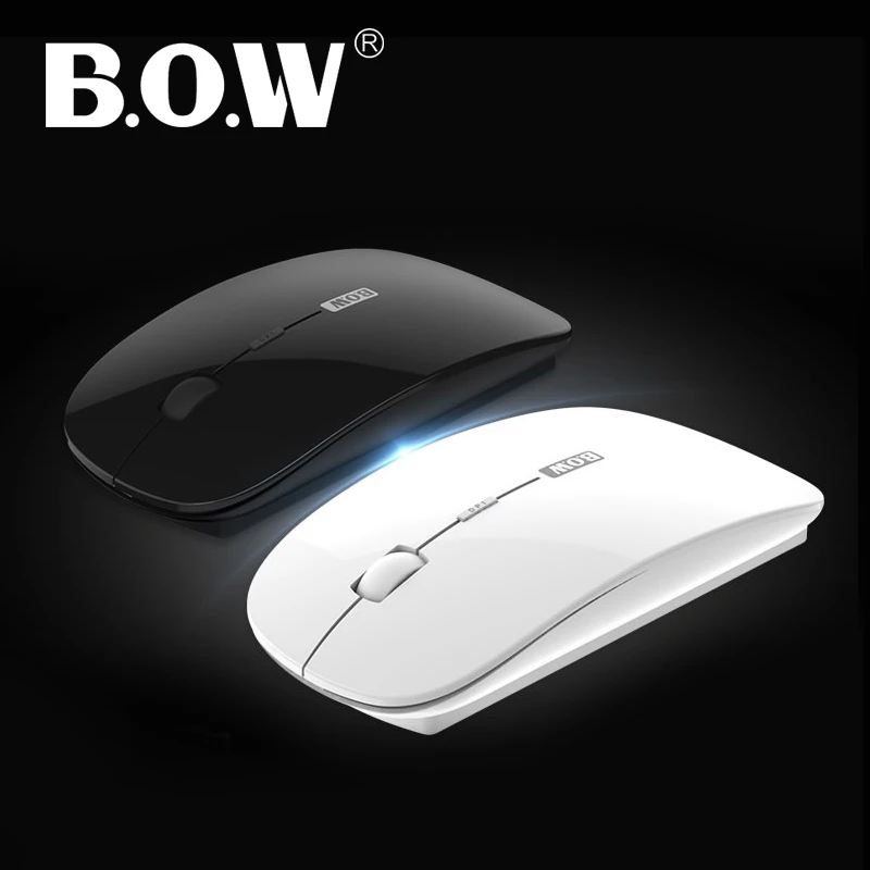 B.O.W  Slim Wireless Mouse Chargeable, Bluetooth & 2.4Ghz Slim Portable Mobile Optical Mice for Computer, Laptop, MacBook