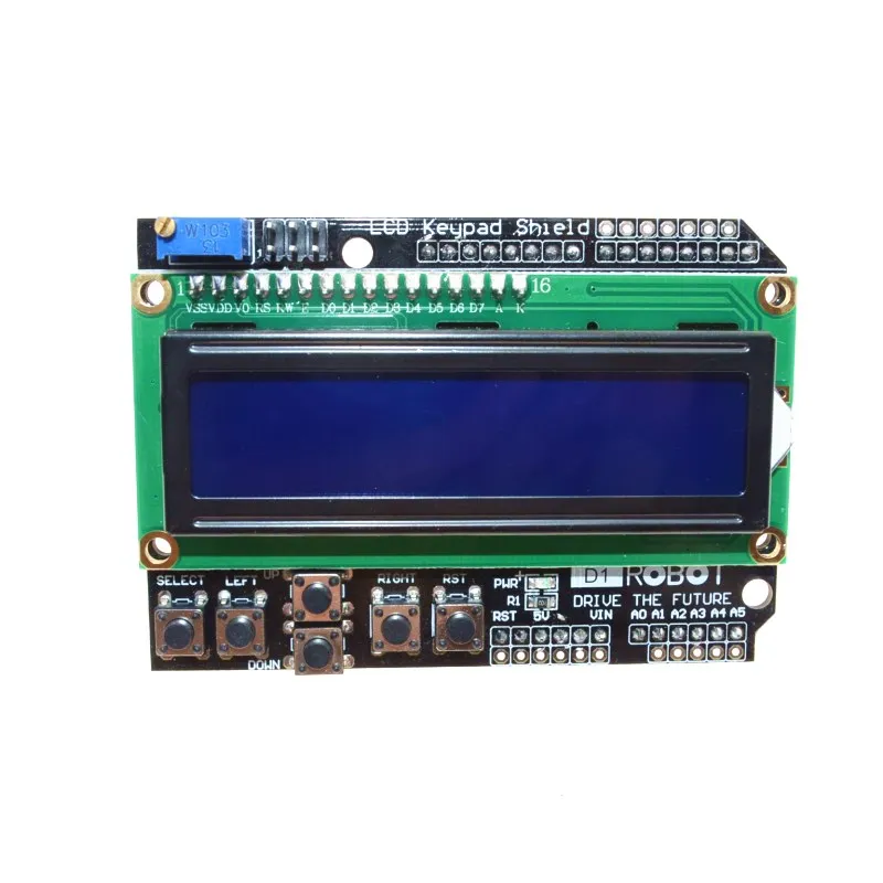 10PCS LCD Keypad Shield LCD1602 LCD 1602 Module Display For Arduino ATMEGA328 ATMEGA2560 raspberry pi UNO blue screen