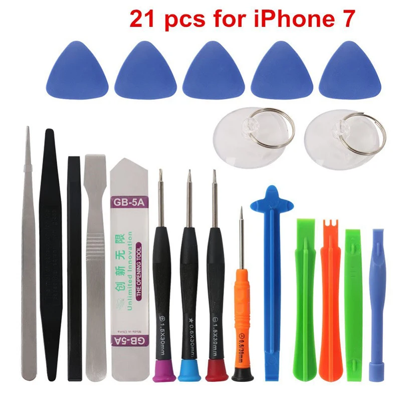 21 Pcs Mobile Phone Opening Repair Tools Kit Spudger Pry Screwdriver Set For iPhone 6s 7 Plus iPad Samsung Hand Tools Set