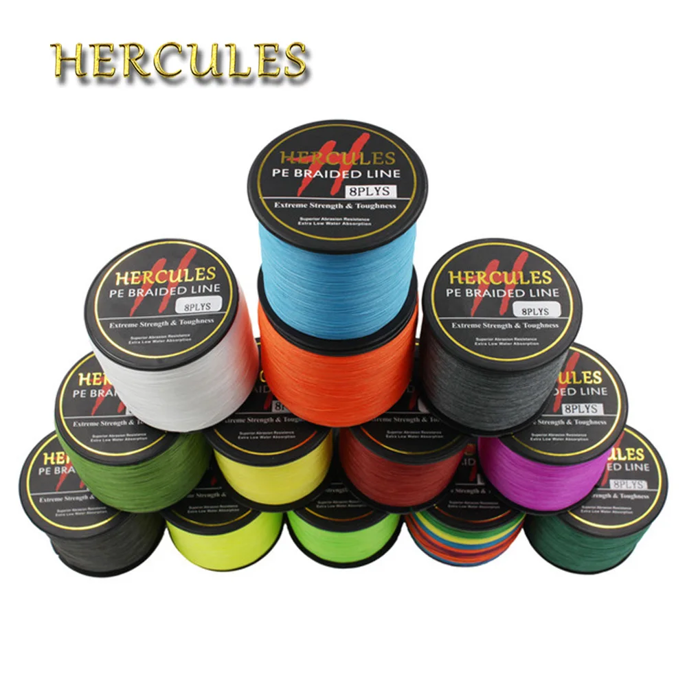 Hercules 8 Strands 1000M PE Braided Fishing Line tresse peche Saltwater Fishing Weave Superior Extreme Super Strong 10LB-300LB