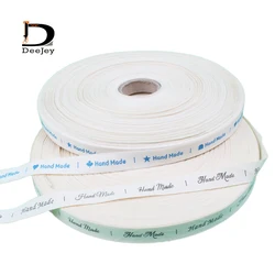 Pure natural beige cotton clothing labels handmade 1.5cm width cotton gift  ribbon DIY crafts sewing accessories 15meters lot