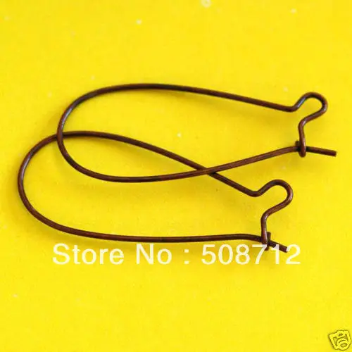 

Free shipping!!!!!2000pcs/lot 38mm DROP ANTIQUE BRONZE KIDNEY EARWIRES HOOKS Free Nickel HEW0101