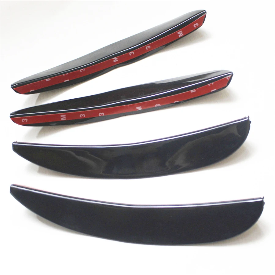 4pcs Car Spoiler Refit Canards Front Bumper Fins Car Decoration Universal Black