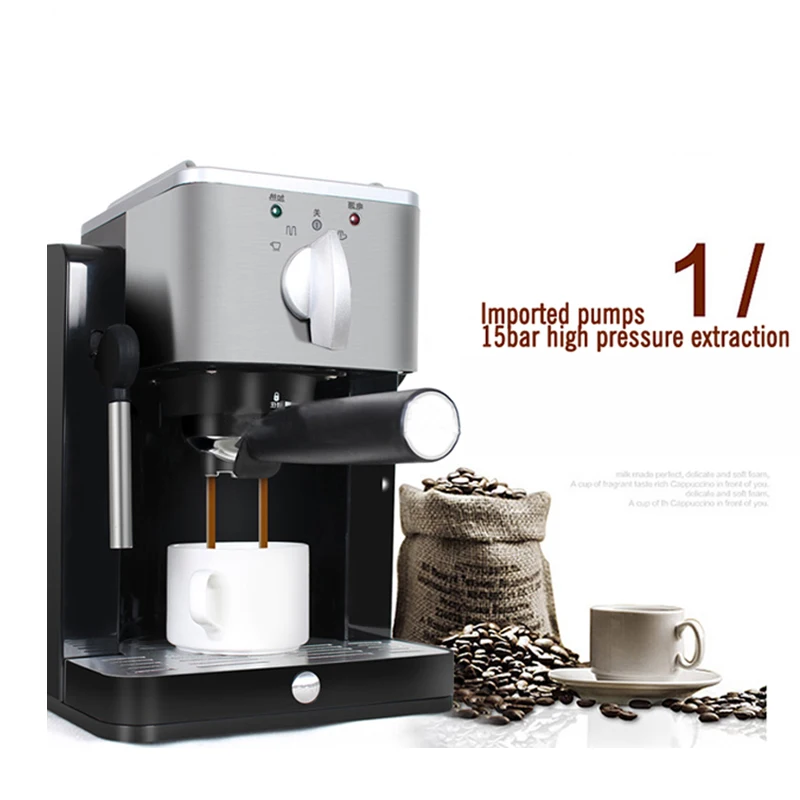 

Espresso Coffee Maker Household Italian Coffee Machine 15 Bar Steam Semi Automatic Cappuccino Milk Frother Maker