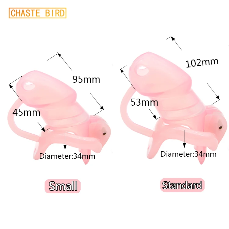 CHASTE BIRD Cock Cage Penis ring Male Standard barbed Silicone Cage With fixed Resin Ring Chastity Device Adult Sex toys A363-1