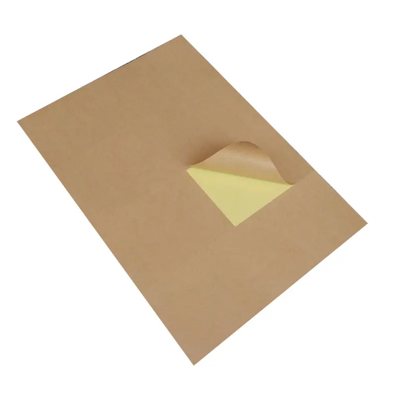 10.5*7.425cm 200Pcs/ Lot Brown Self-Adhesive Kraft Paper Sticker In A4 Sheet Print Copy Label Event For Laser Inkjet Printer