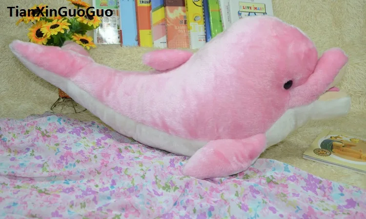 new arrival large 74cm cartoon pink dolphin plush toy lovely dolphin soft doll throw pillow toy birthday gift s0052