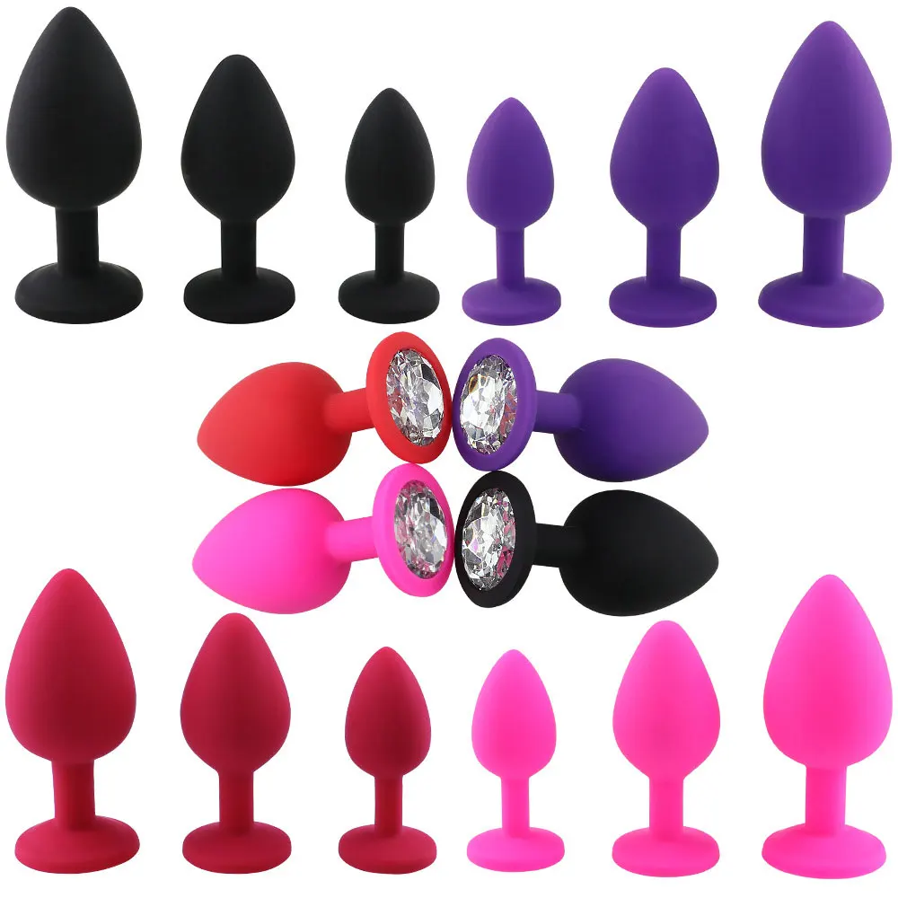 Soft Silicone Butt Plug Anal Plug Unisex Sex Stopper 3 Different Size Adult Toys for Men/Women Anal Trainer for Couples