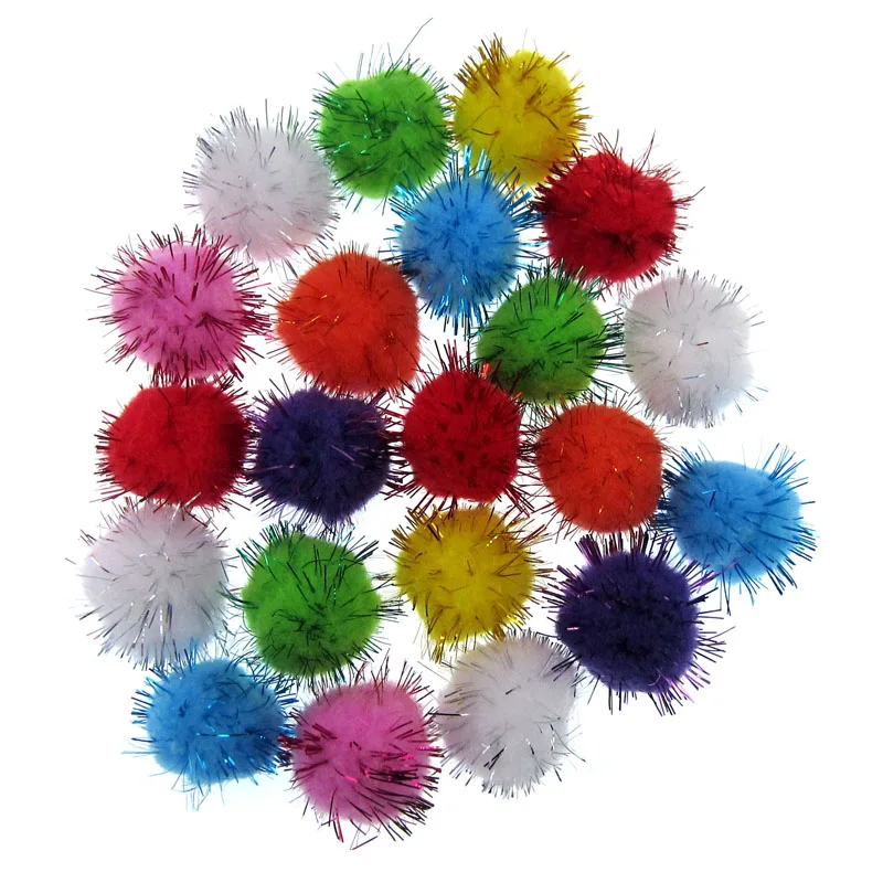 10/15/20/25/30mm Glitter pompoms soft pom poms balls Arts Toys DIY Craft Supplies Sewing Fabric pompoms wedding Home Decoration