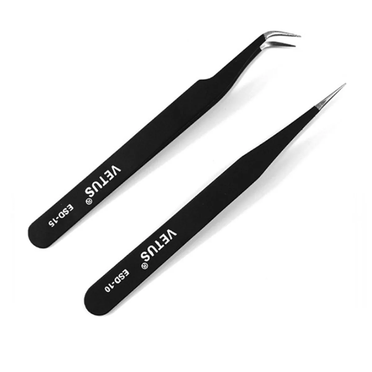 2pcs anti-static Stainless Steel  Auxiliary Repair Tools Hyperfine High Precision Anti Acid Tweezers