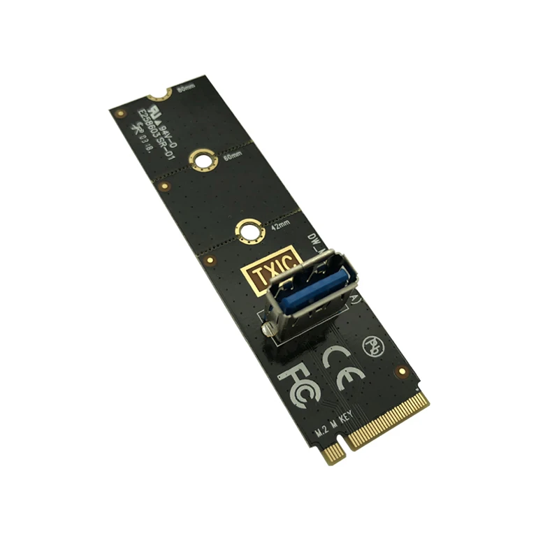 H1111z ngff m.2 slot para usb3.0 pci-e riser card m2 slot extensor adaptador para mineração btc/th