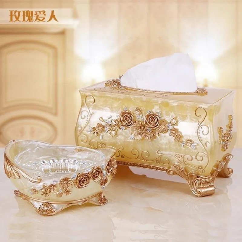 

christmas decorations for homeLiving room resin carved European tissue box luxurious retro home decoration napkin box, fashiona