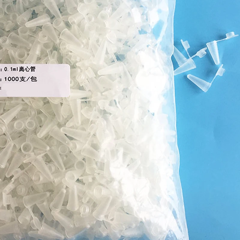 0.1 Ml Centrifuge Tubes 1000 PCS Bottles Tip Flat Cover Microcentrifuge Tube PCR Short Frosted Bottle High Speed 30000r