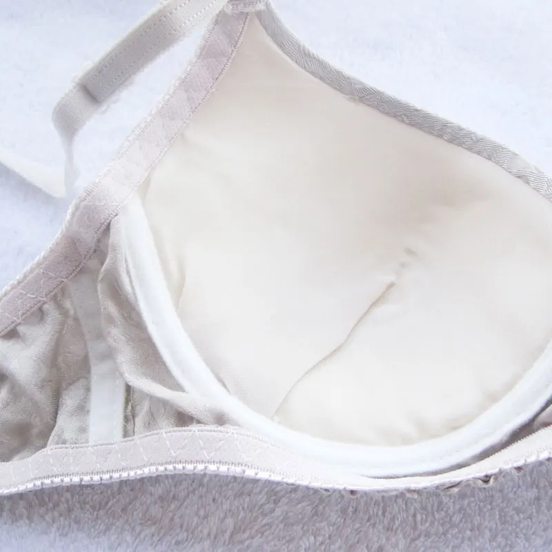 Light Coloured Jacquard Silk Bra 100% Silk Double Face Health Care Anti Allergy Pure Silk Bra