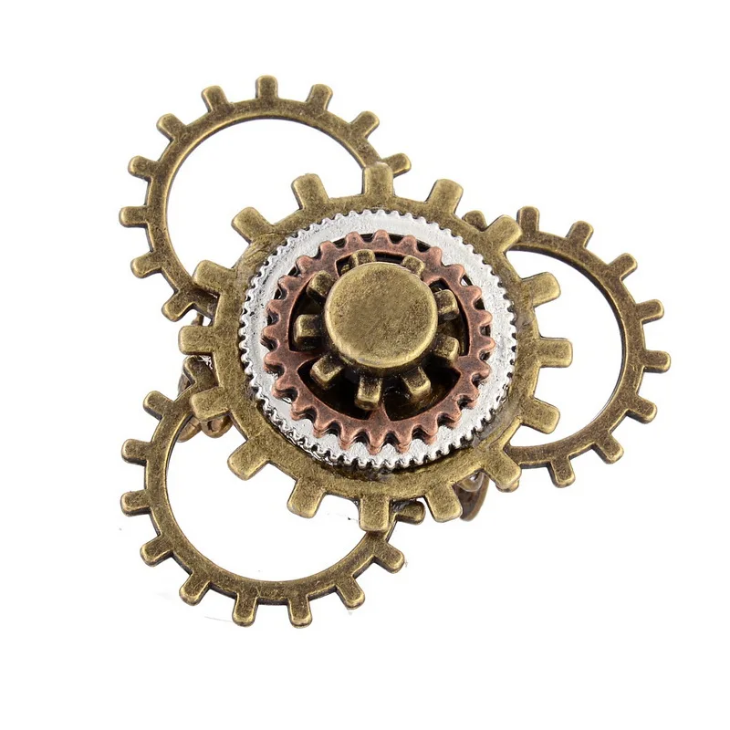 4cm Large Ring Face Mixed Vintage Colors Gear Parts Designed Adjustable Steampunk Mechancal Ring