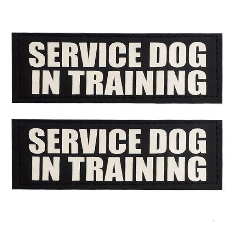 Pet Dogs And Cats Reflective Patches For Harness Vest Collar Hook Backing SERVICE DOG,IN TRAINING,EMOTIONAL SUPPORT,DO NOT PET