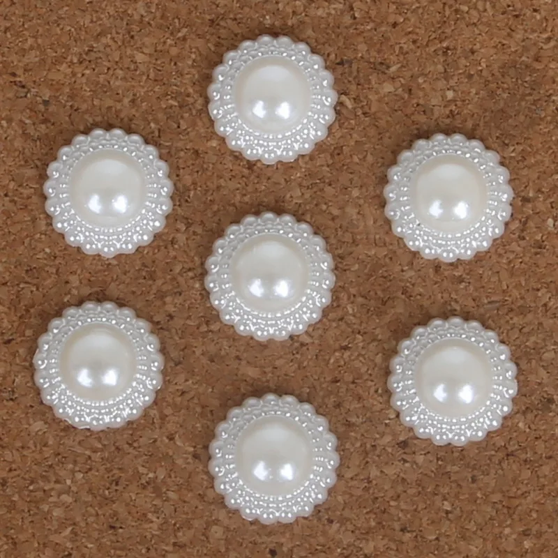 Hot Selling Flat Back Cabochon Imitation Plastic ABS Pearl Sun Flower Beads for DIY Fashion Jewelry Craft Phone Beads Decoration