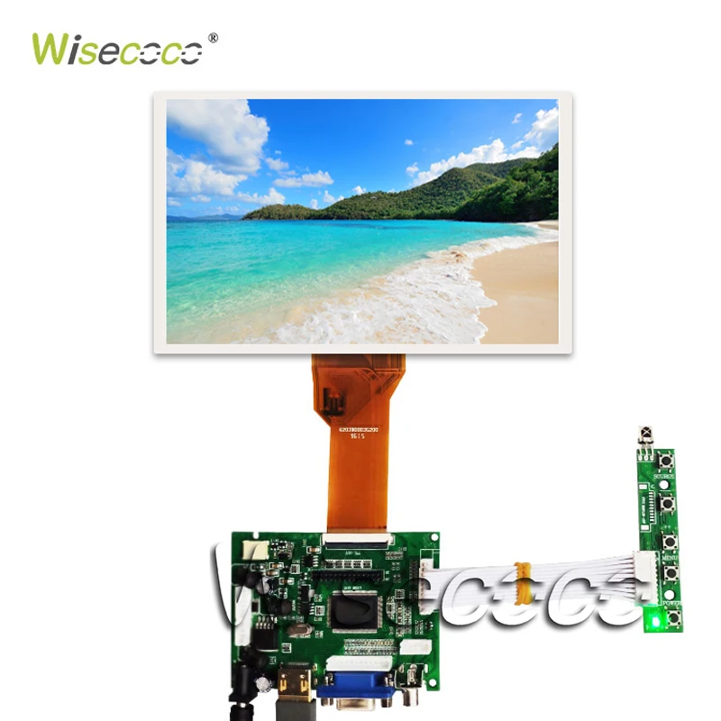 Wisecoco TFT LCD Display Screen, Monitor Driver Board, 2AV VGA for Lattepanda Raspberry Pi 3, 800*480, AT070TN90 92 94, 7 in