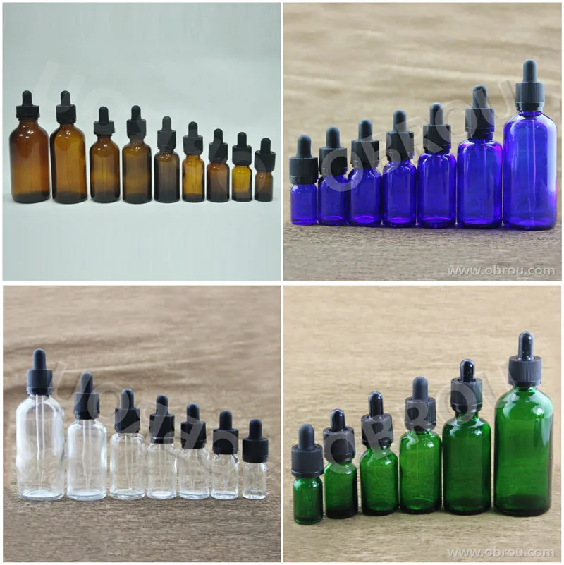 

Free ship 1000pcs Amber Clear bottle 60ml glass with pipette dropper, Blue glass e liquid bottle, 10/30/50/100ml dropper bottle